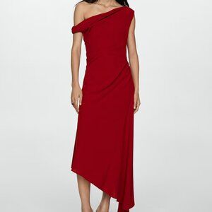 Mango Red Asymmetrical cocktail dress NWT